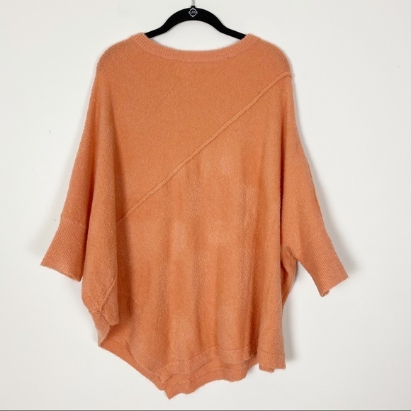 LOU & GREY Orange Soft Cozy Pullover Poncho Sweater Oversized Xs/Small Fall - Picture 5 of 7